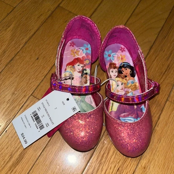 Disney Princess Toddler Girls Pink/Purple Giltter Dress Pumps Shoes Sz 7 - Picture 4 of 7